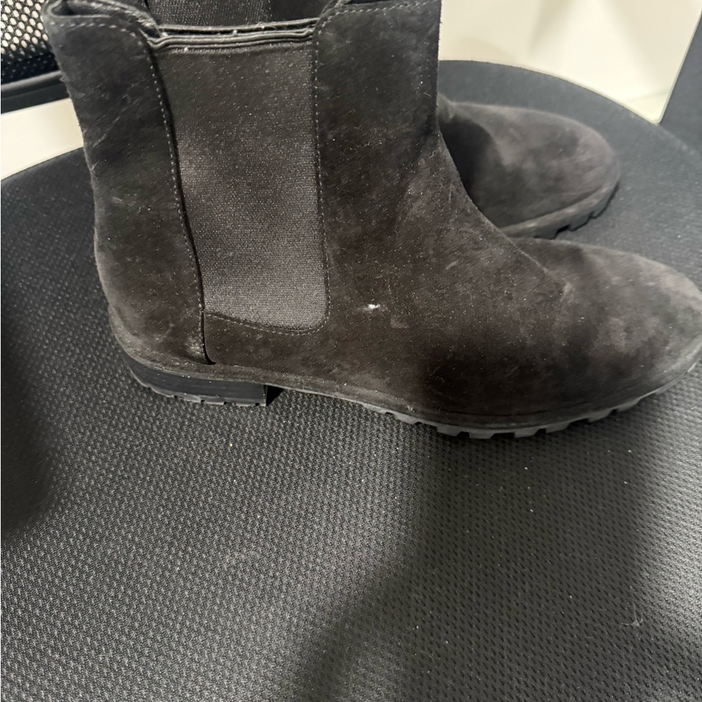 Stuart Weitzman Black Rugged Sole Boots